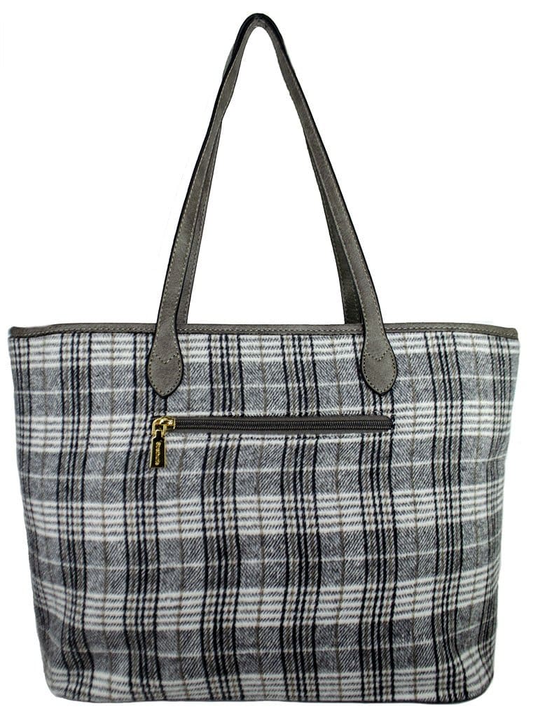 Strathurie Fashion Accessory Wholesaler Glasgow Strathurie Tweed Leander Grey White Check Tote Handbag 8110 - Image 2