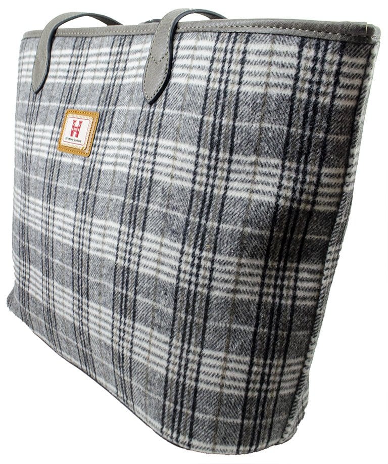 Strathurie Fashion Accessory Wholesaler Glasgow Strathurie Tweed Leander Grey White Check Tote Handbag 8110 - Image 4
