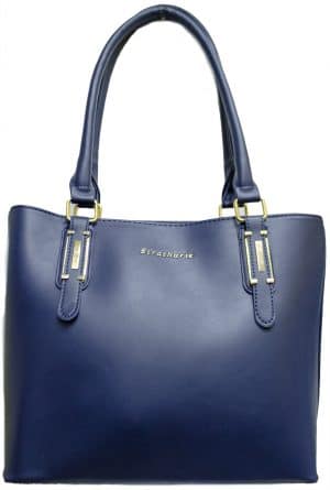 Strathurie Fashion Accessory Wholesaler Glasgow Strathurie Faux Leather Tote Bag Navy 8002-1