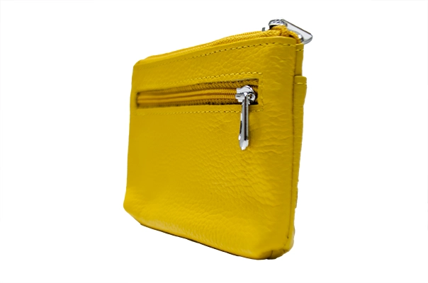 Strathurie Fashion Accessory Wholesaler Glasgow Leather Zipped Coin Purse Yellow - Image 3