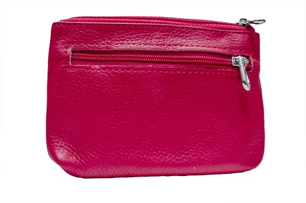 Strathurie Fashion Accessory Wholesaler Glasgow Leather Zipped Coin Purse Fuchsia - Image 2