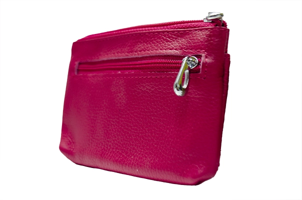 Strathurie Fashion Accessory Wholesaler Glasgow Leather Zipped Coin Purse Fuchsia - Image 3