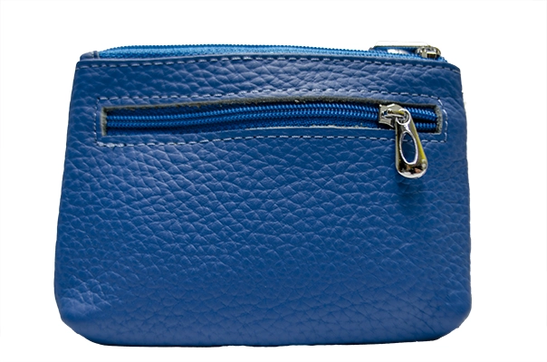 Strathurie Fashion Accessory Wholesaler Glasgow Leather Zipped Coin Purse Blue - Image 2