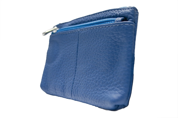Strathurie Fashion Accessory Wholesaler Glasgow Leather Zipped Coin Purse Blue - Image 3