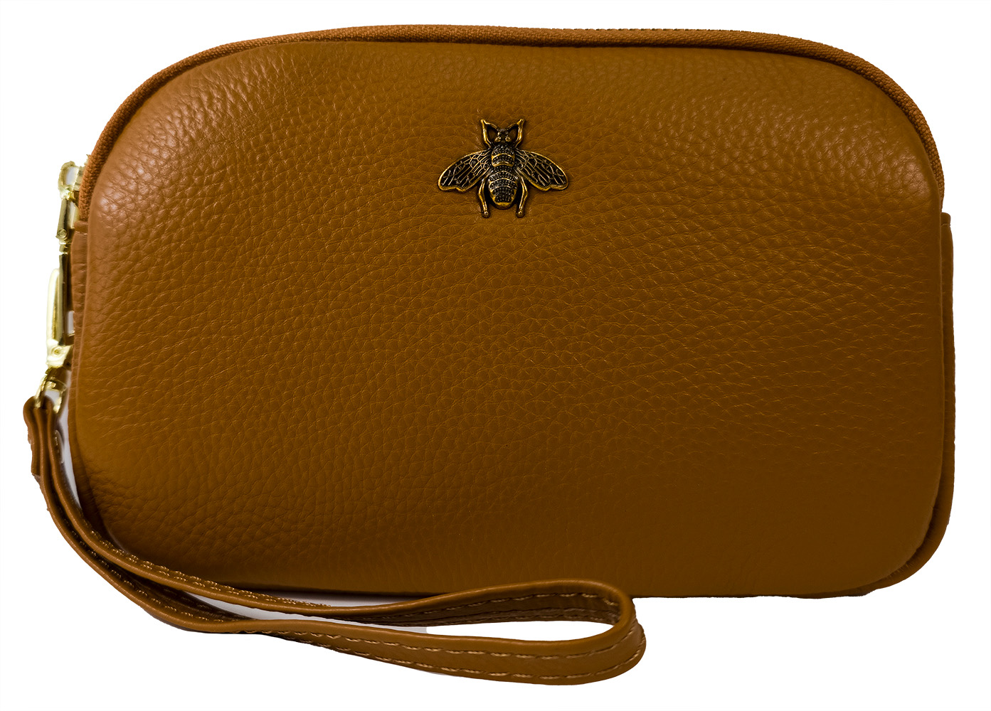 Strathurie Fashion Accessory Wholesaler Glasgow Italian Leather Bag with Bee Motif Brown 1189 - Image 2