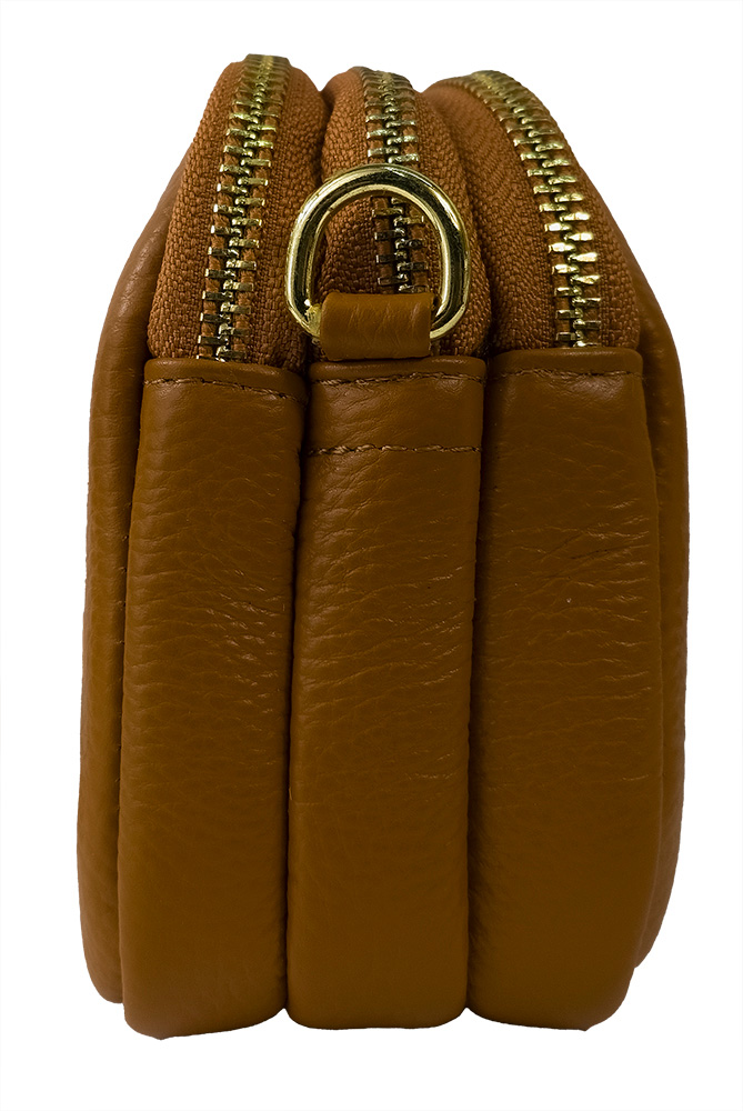Strathurie Fashion Accessory Wholesaler Glasgow Italian Leather Bag with Bee Motif Brown 1189 - Image 3