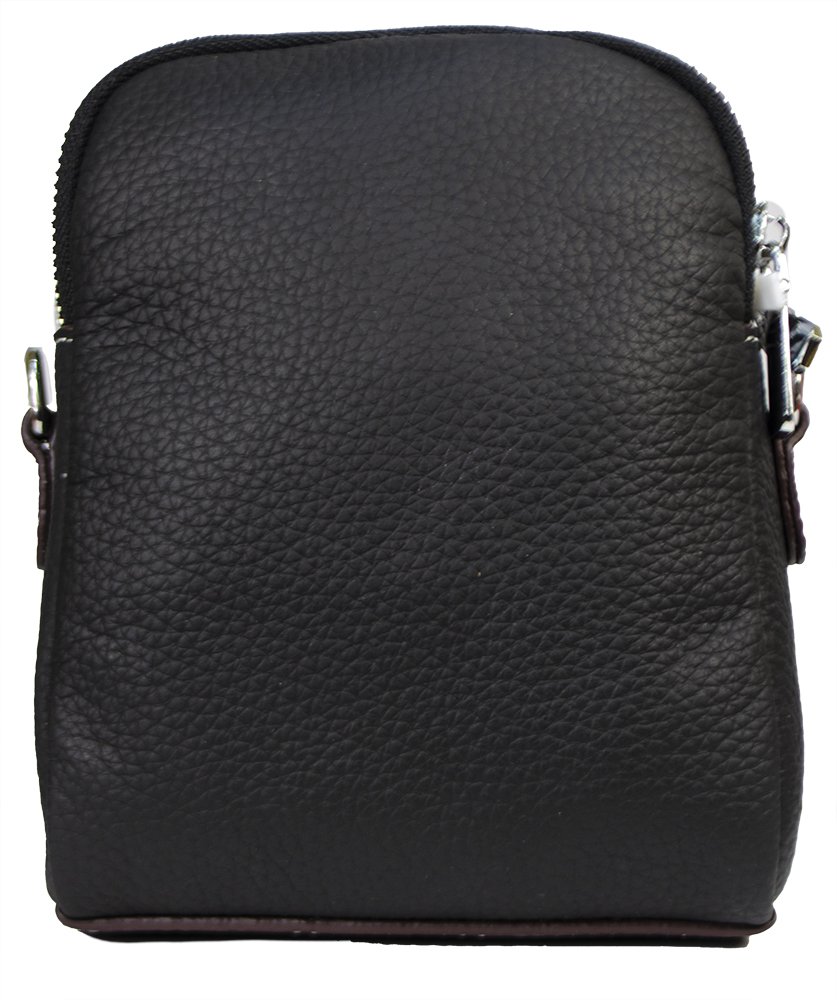 Strathurie Fashion Accessory Wholesaler Glasgow Black Two Zipped Mobile Bag Leather H2402 - Image 5