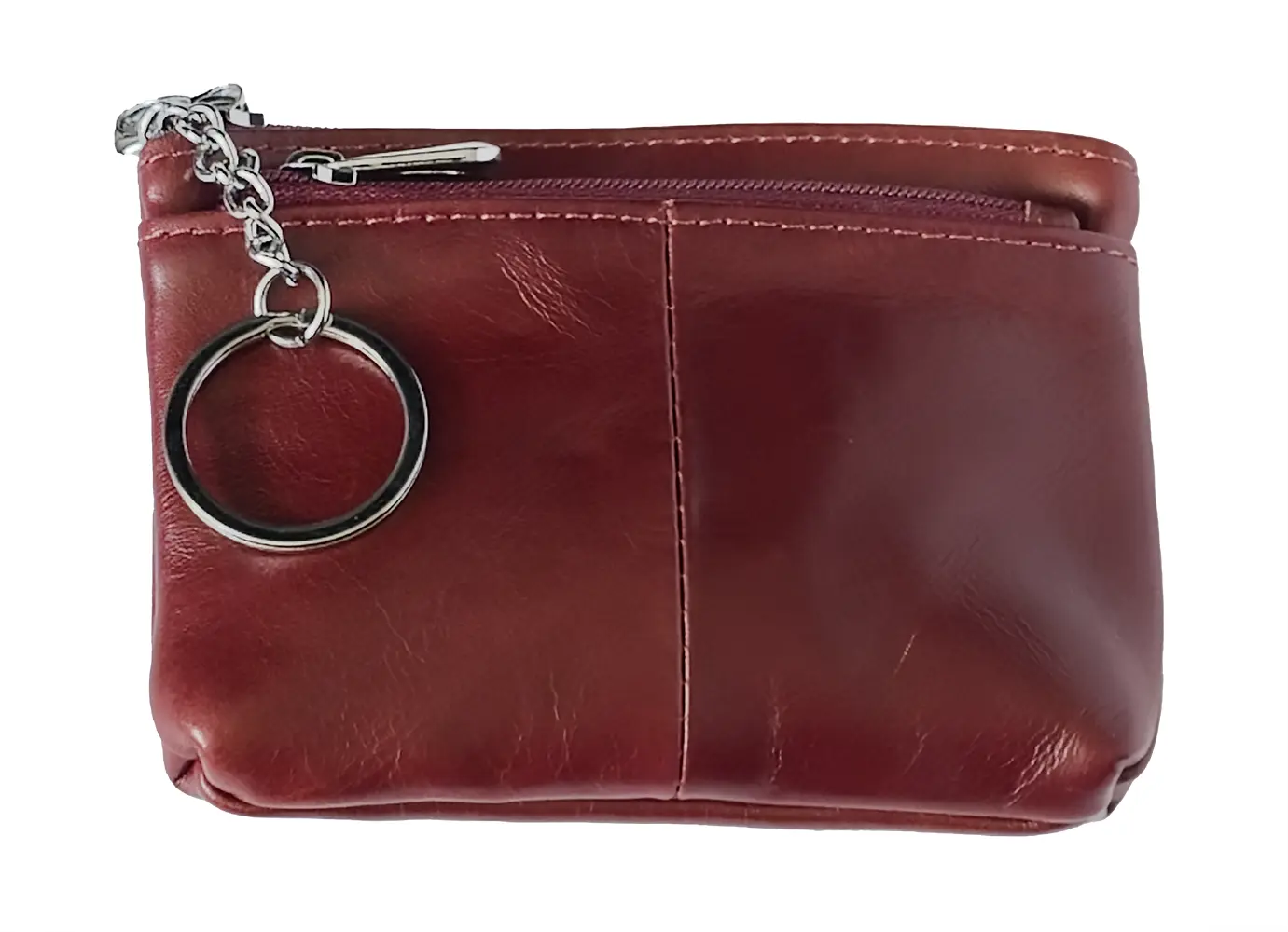 Strathurie Fashion Accessory Wholesaler Glasgow Leather Zipped Coin Purse Red - Image 2