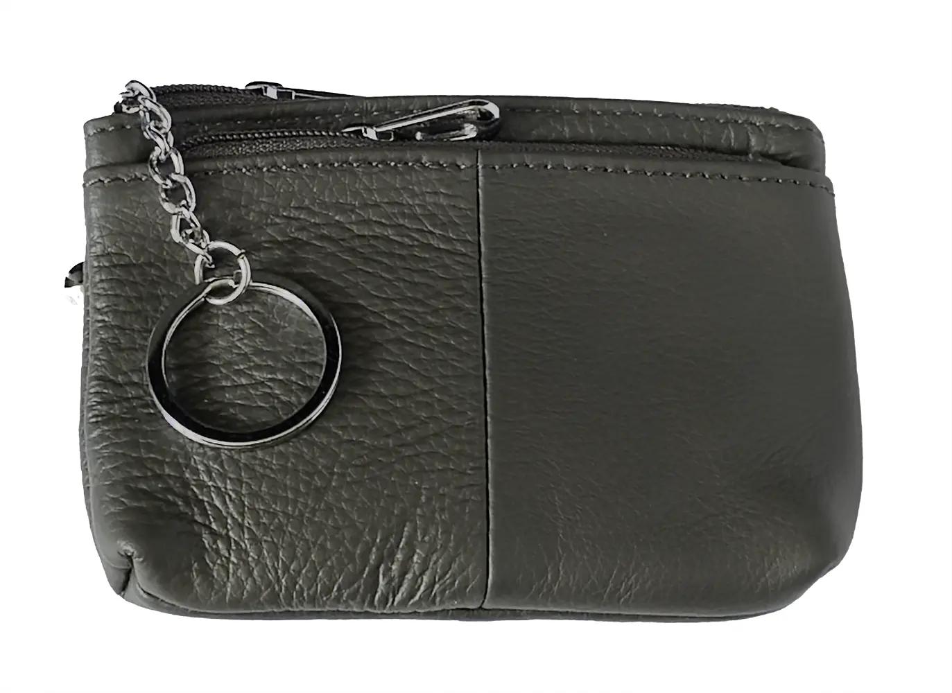 Strathurie Fashion Accessory Wholesaler Glasgow Leather Zipped Coin Purse Grey - Image 2