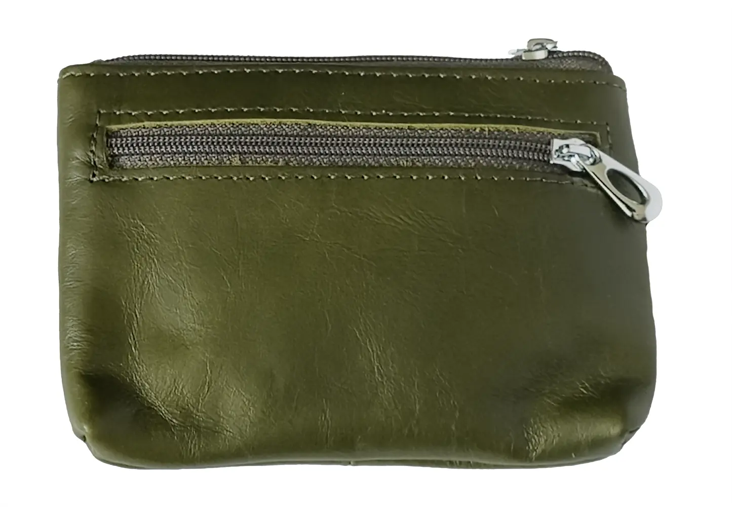 Strathurie Fashion Accessory Wholesaler Glasgow Leather Zipped Coin Purse Olive Green