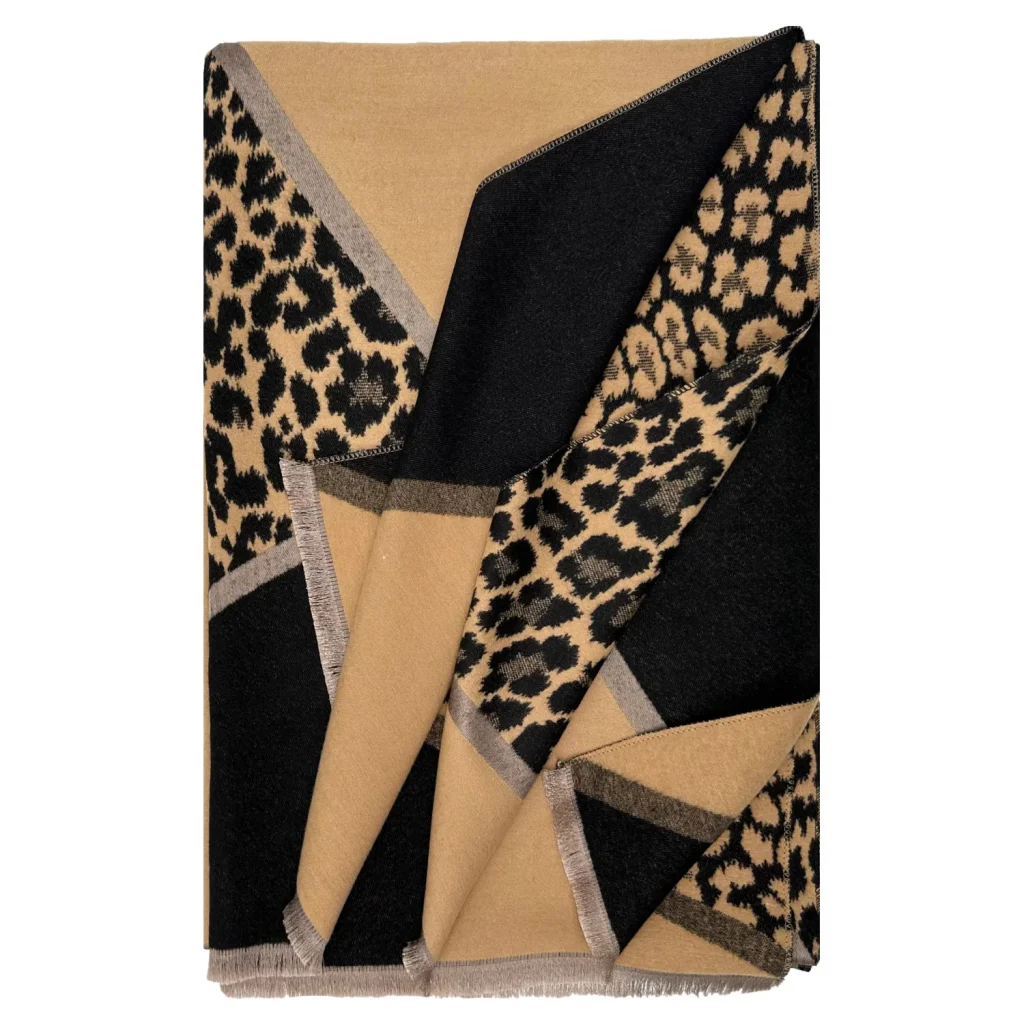 Strathurie Fashion Accessory Wholesaler Glasgow Leopard Print Scarf 1924-111 Khaki