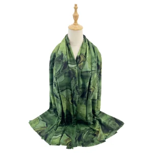 Strathurie Fashion Accessory Wholesaler Glasgow SF2411-111 Print Scarf Green