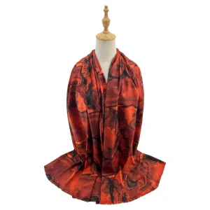 SF2411-111 Print Scarf Orange