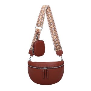 Brown PU Cross Body with Purse