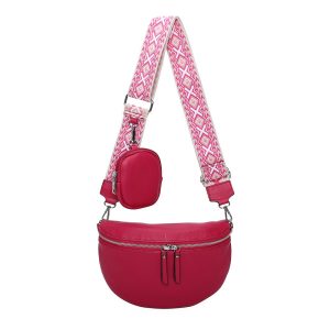 Fuchsia PU Cross Body with Purse