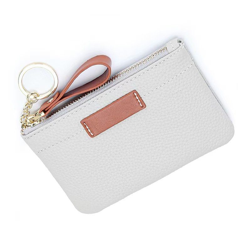 Strathurie Fashion Accessory Wholesaler Glasgow Leather Purse with Brown Contrasting Colour in White