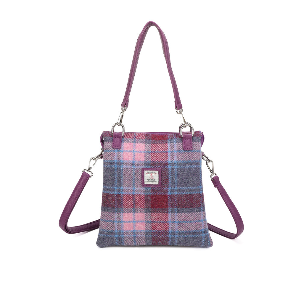 Strathurie Fashion Accessory Wholesaler Glasgow Harris Tweed Fuchsia Crossbody Bag 7115 A05