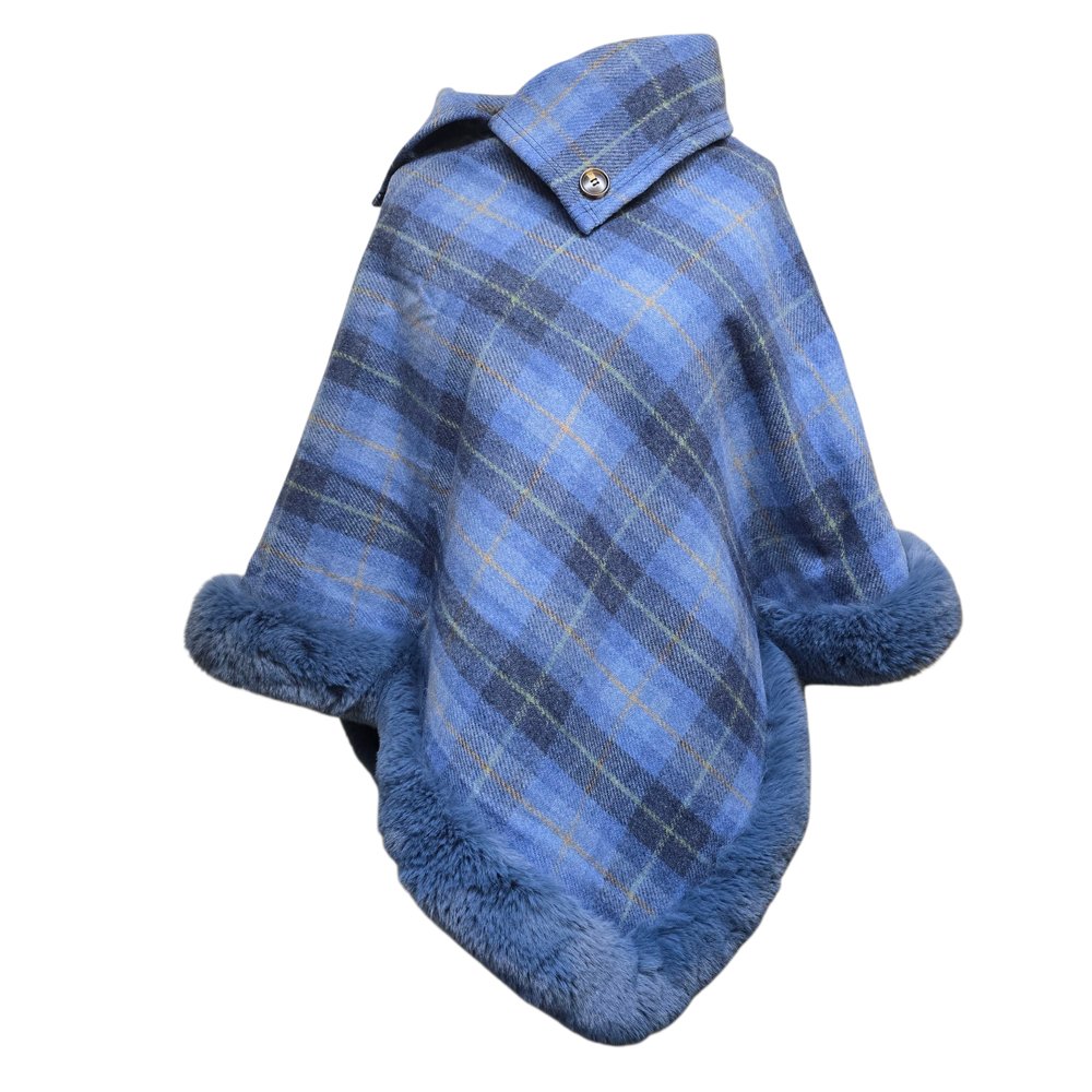 Harris Tweed Skye Blue Poncho