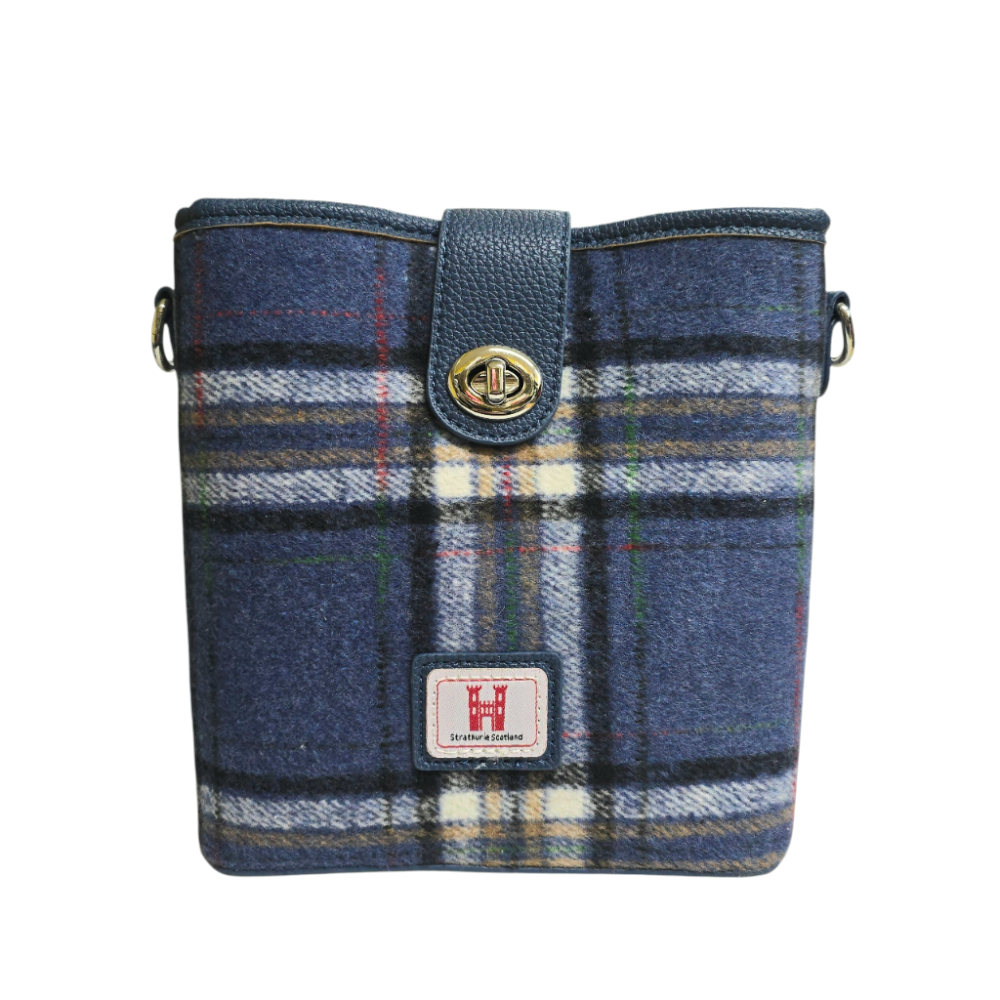 Strathurie Tweed Borland Blue Tartan Shoulder Bag 7113