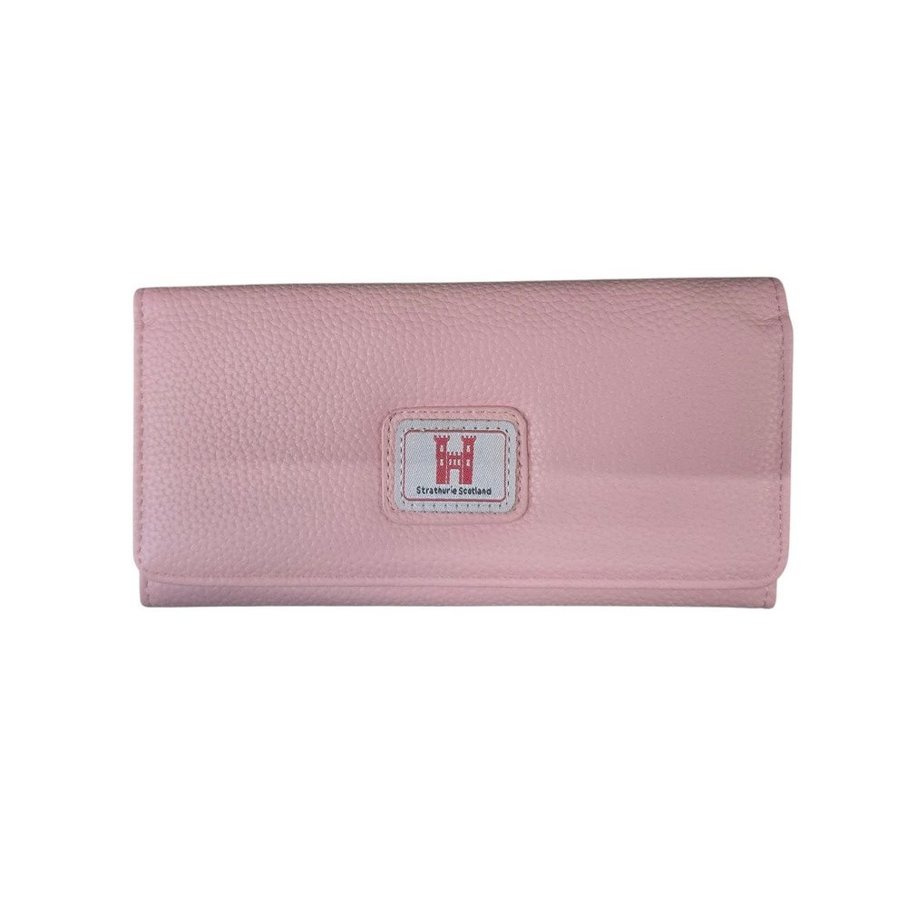 Strathurie Fashion Accessory Wholesaler Glasgow Strathurie Faux Leather Dusky Pink Check Purse Large